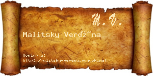 Malitsky Veréna névjegykártya